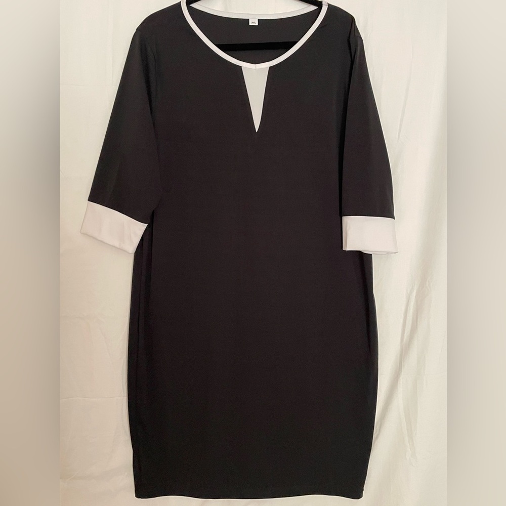 Black Dress White Accents